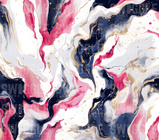 Navy & Pink Marble #19 - Digital Download - 20oz Skinny Straight Tumbler Wrap
