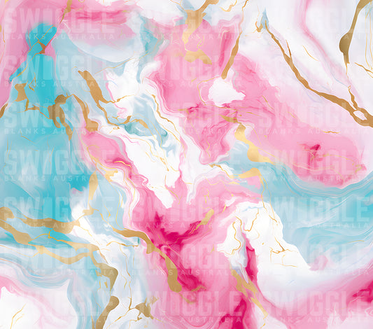 Pink & Blue Marble #4 - Digital Download - 20oz Skinny Straight Tumbler Wrap