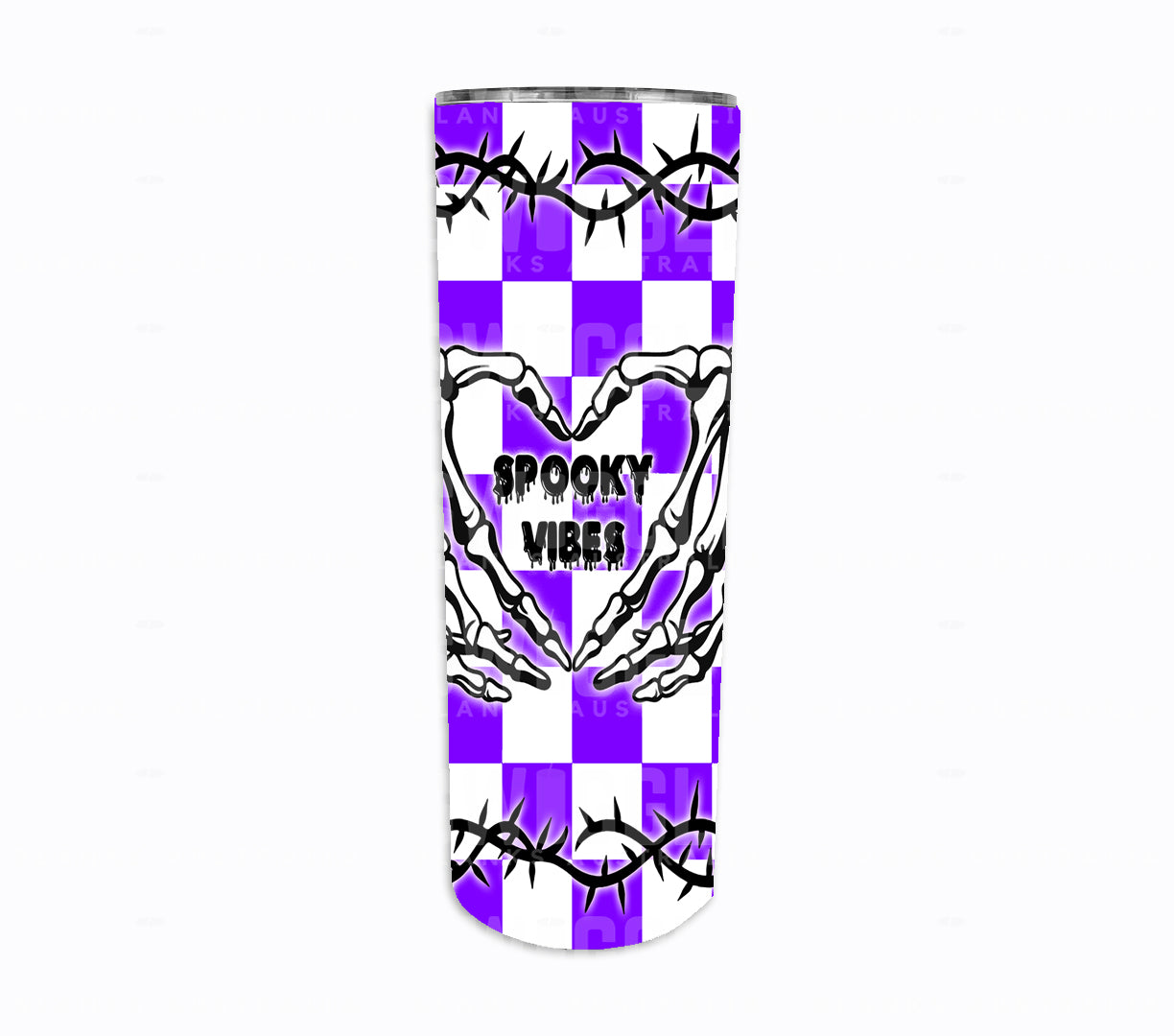 Spooky Vibes Purple - Digital Download - 20oz Skinny Straight Tumbler Wrap