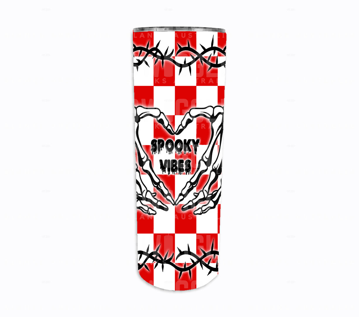 Spooky Vibes Red - Digital Download - 20oz Skinny Straight Tumbler Wrap
