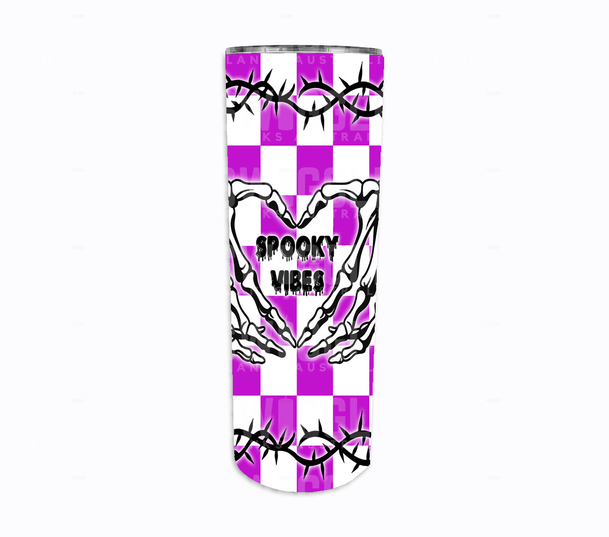 Spooky Vibes Violet - Digital Download - 20oz Skinny Straight Tumbler Wrap