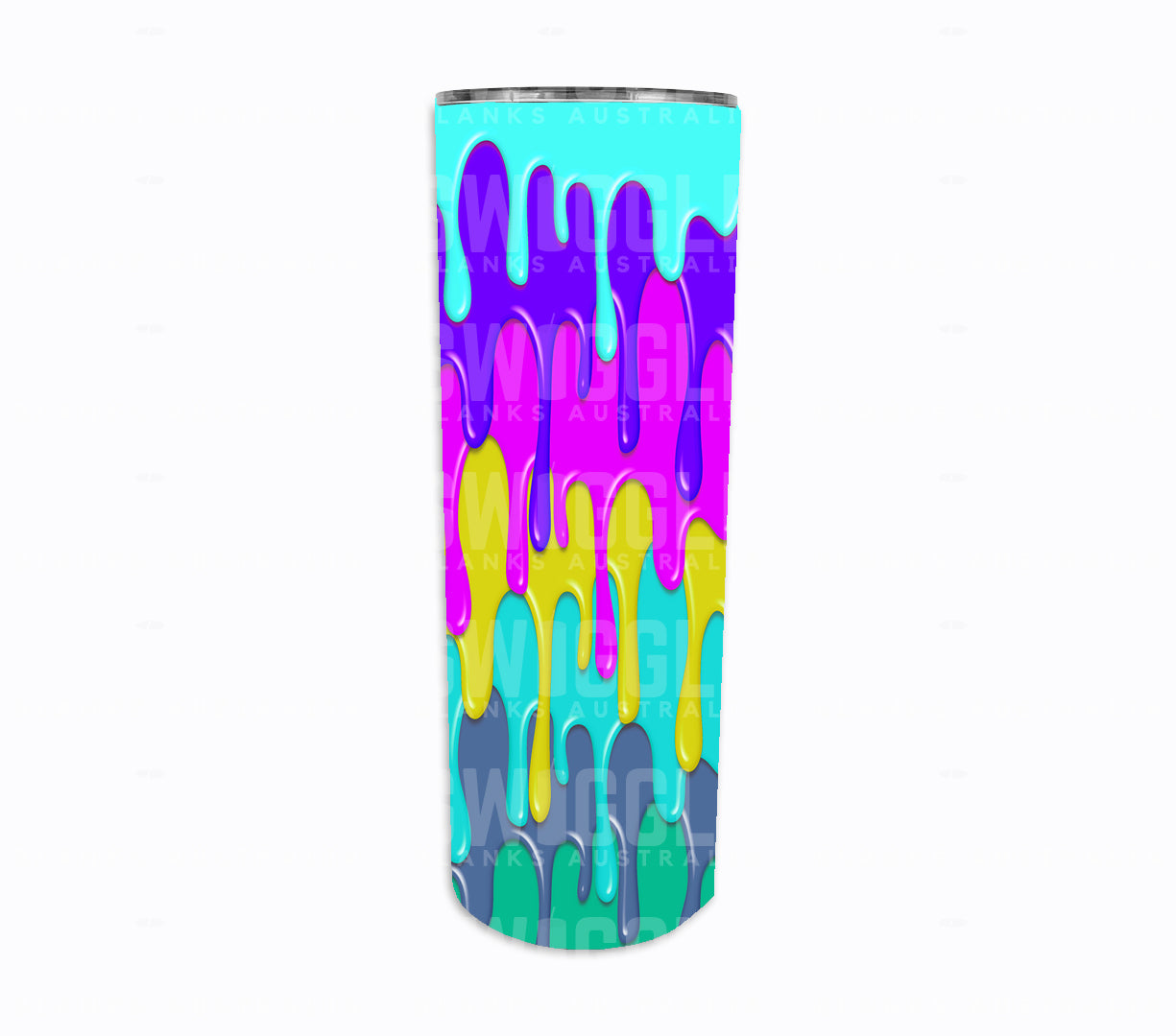 Rainbow Drips Aqua - Digital Download - 20oz Skinny Straight Tumbler Wrap