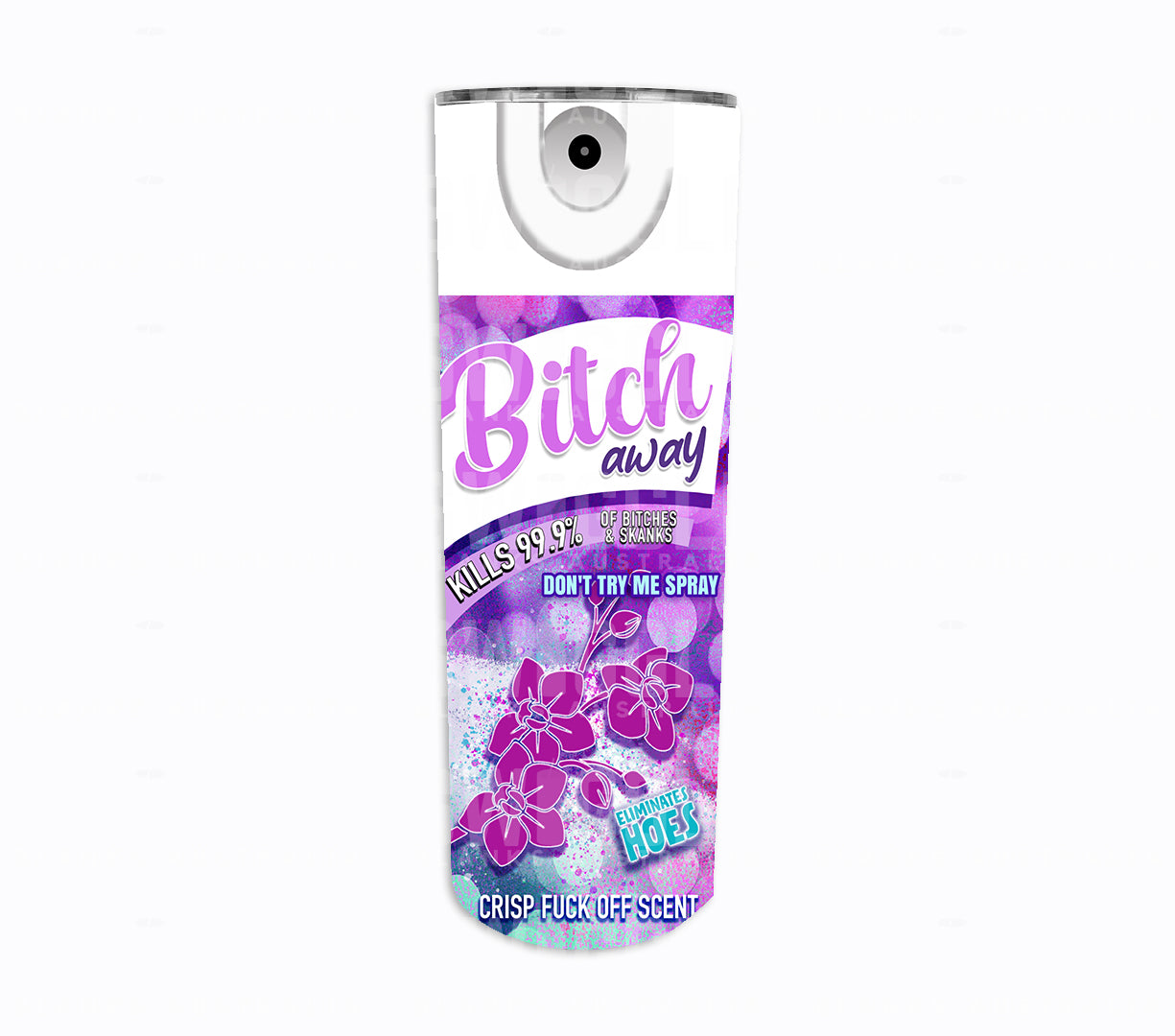 Bitch Away Floral - Digital Download - 20oz Skinny Straight Tumbler Wrap