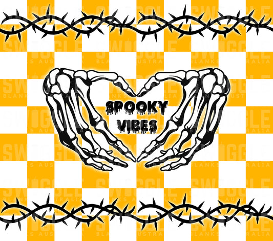 Spooky Vibes Yellow - Digital Download - 20oz Skinny Straight Tumbler Wrap