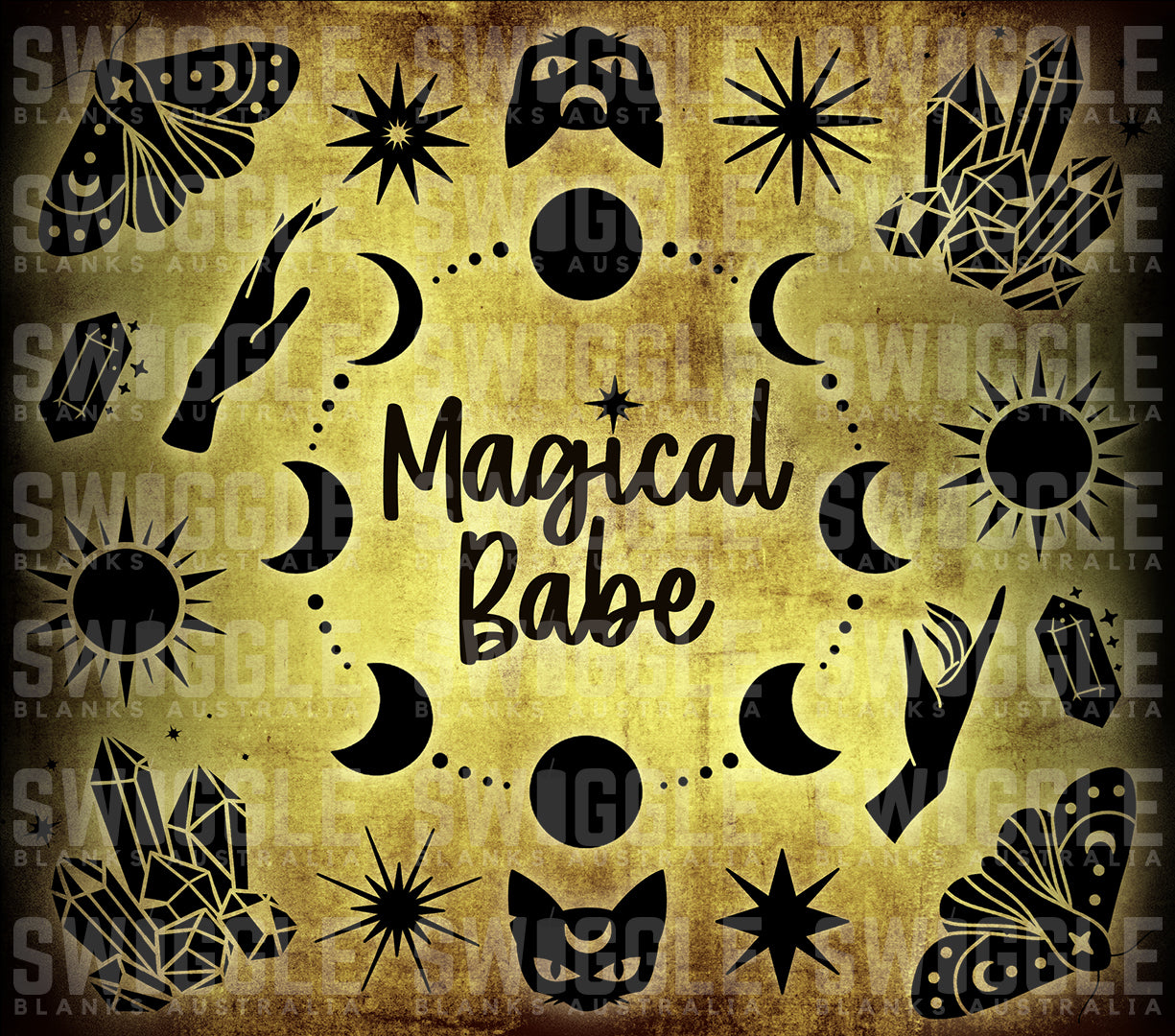Magical Babe Yellow - Digital Download - 20oz Skinny Straight Tumbler Wrap