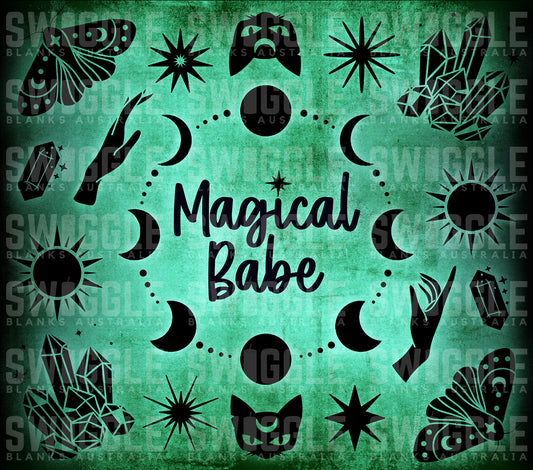 Magical Babe Green - Digital Download - 20oz Skinny Straight Tumbler Wrap