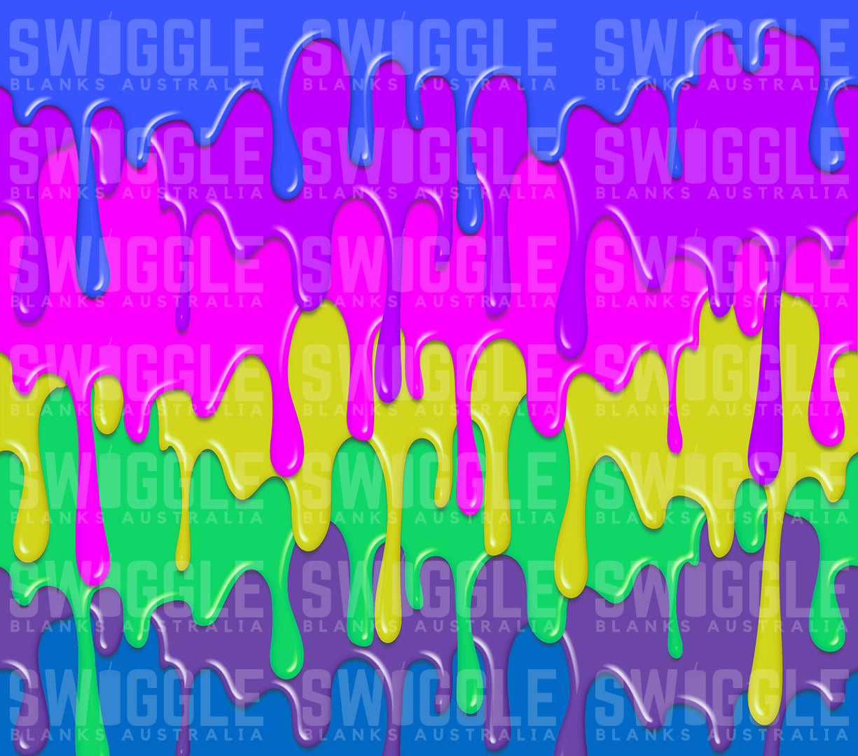 Rainbow Drips Blue - Digital Download - 20oz Skinny Straight Tumbler Wrap
