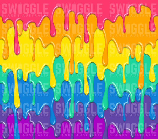 Rainbow Drips Red - Digital Download - 20oz Skinny Straight Tumbler Wrap