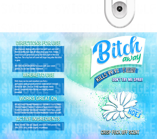 Bitch Away Jasmine - Digital Download - 20oz Skinny Straight Tumbler Wrap
