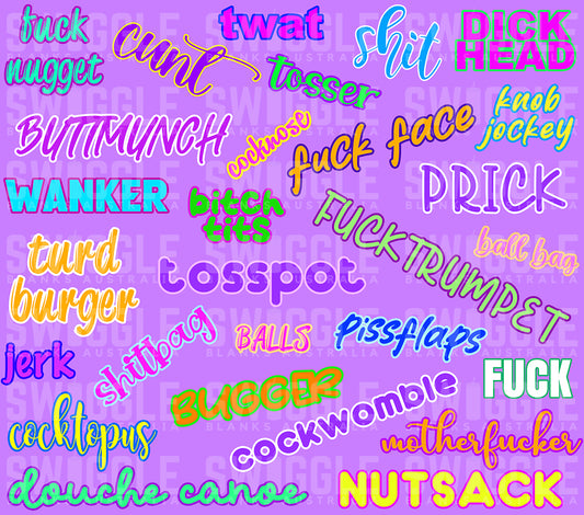 Swear Words Purple - Digital Download - 20oz Skinny Straight Tumbler Wrap