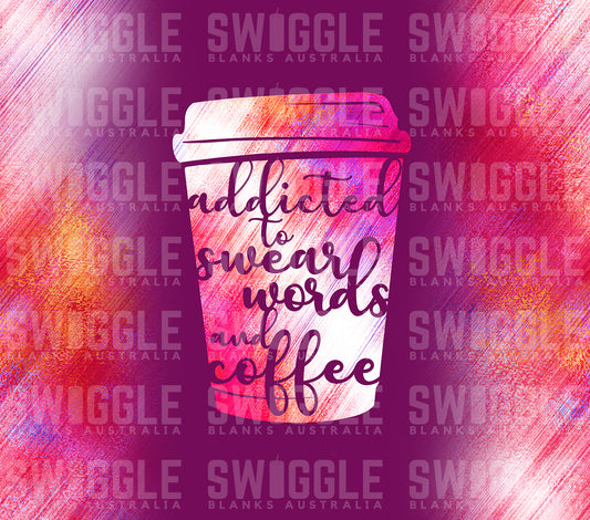 Addicted To Swear Words Violet - Digital Download - 20oz Skinny Straight Tumbler Wrap