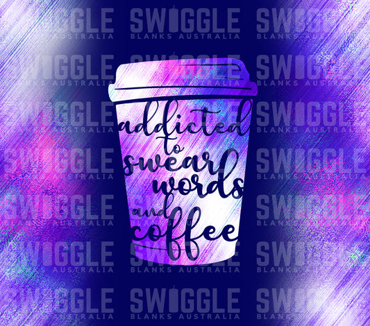 Addicted To Swear Words Purple - Digital Download - 20oz Skinny Straight Tumbler Wrap