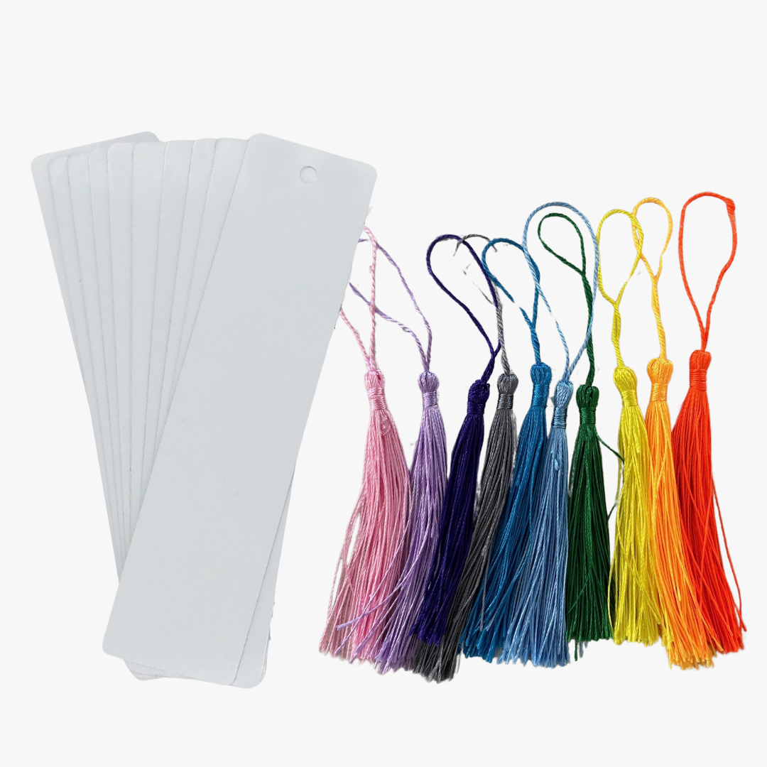 Double Sided Sublimation Bookmarks with Tassel (Pack of 10)