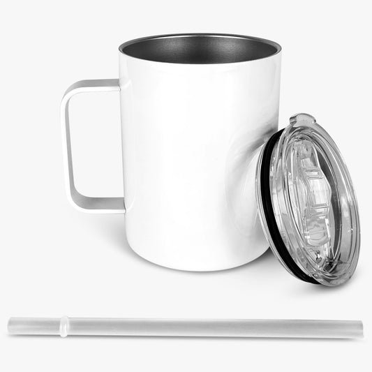 12oz Straight Stainless Steel Sublimation Mug White Gloss