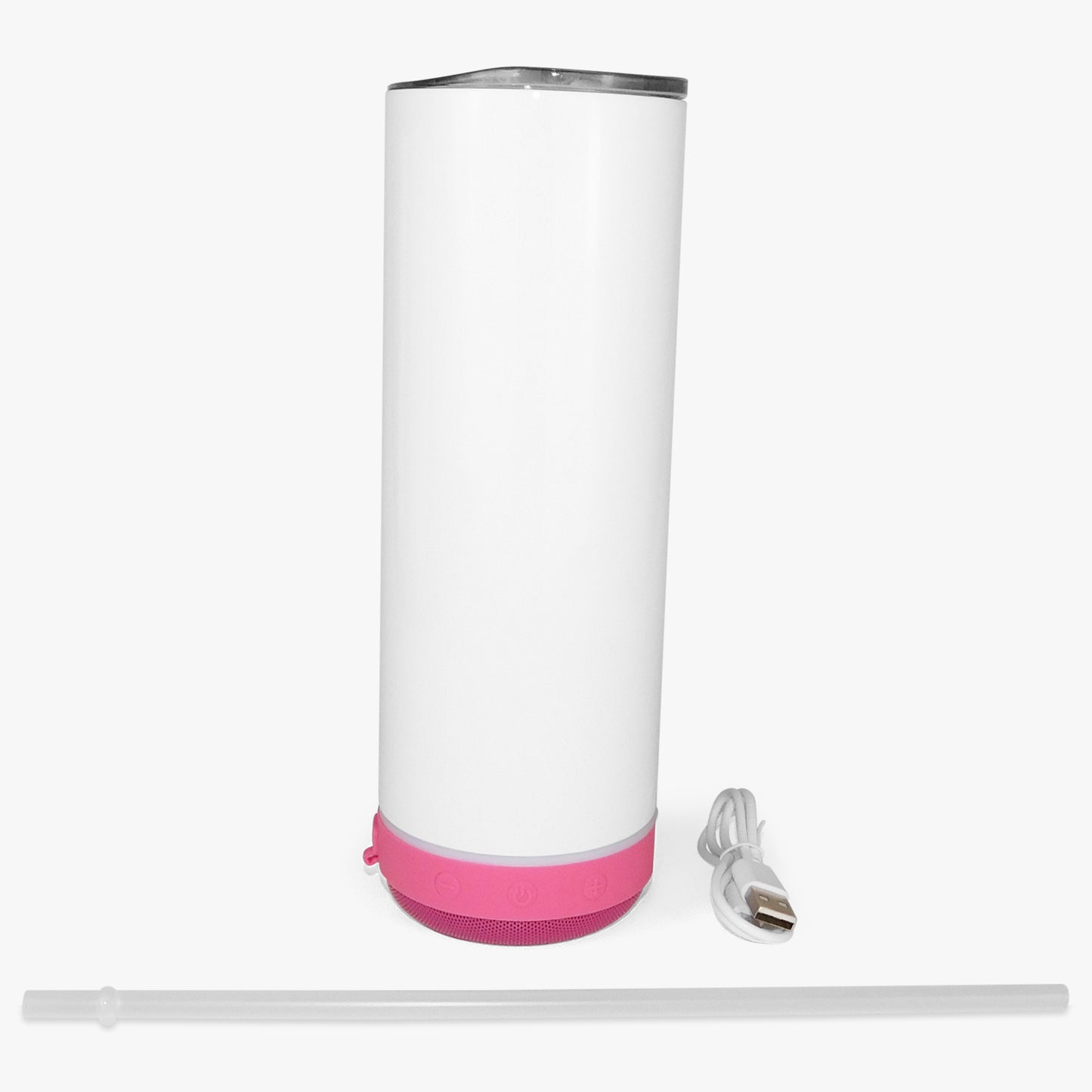 20oz Bluetooth Speaker Tumbler White Gloss Sublimation